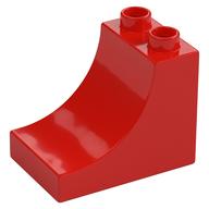 Duplo Brick 2 x 3 x 2 with Curve (Red)