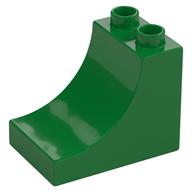 Duplo Brick 2 x 3 x 2 with Curve (Green)
