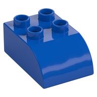 Duplo Brick 2 x 3 with Curved Top (Blue)
