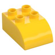 Duplo Brick 2 x 3 with Curved Top (Yellow)