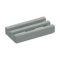 Tile Special 1 x 2 Grille with Bottom Groove (Light Gray)