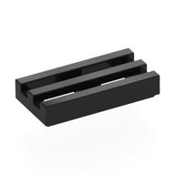 Tile Special 1 x 2 Grille with Bottom Groove (Black)