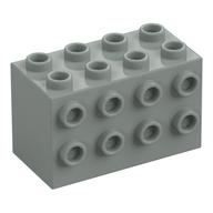 Brick Special 2 x 4 x 2 with Studs on Sides (Light Gray)