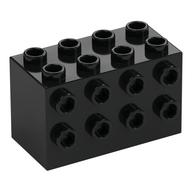Brick Special 2 x 4 x 2 with Studs on Sides (Black)