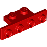Bracket 1 x 2 - 1 x 4 [Square Corners] (Red)