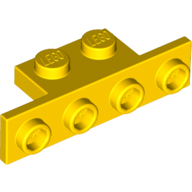 Bracket 1 x 2 - 1 x 4 [Square Corners] (Yellow)