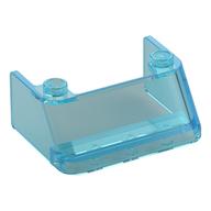 Windscreen 3 x 4 x 1 1/3 with 2 Studs on Top (Trans-Light Blue)