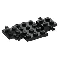 Vehicle Base 4 x 7 x 2/3 with 3 x 4 Recessed, Wheel Pins (Black)