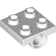 Plate Special 2 x 2 with 1 Pin Hole [Split Underside Ribs] (White)