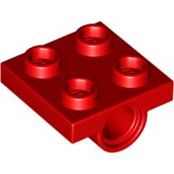 Plate Special 2 x 2 with 1 Pin Hole [Split Underside Ribs] (Red)