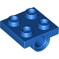 Plate Special 2 x 2 with 1 Pin Hole [Split Underside Ribs] (Blue)