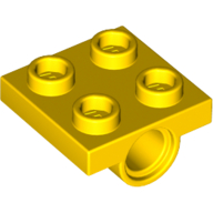 Plate Special 2 x 2 with 1 Pin Hole [Split Underside Ribs] (Yellow)