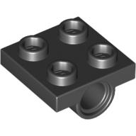 Plate Special 2 x 2 with 1 Pin Hole [Split Underside Ribs] (Black)