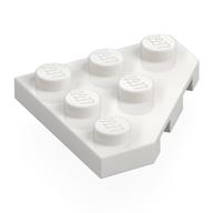 Wedge Plate 3 x 3 Cut Corner (White)