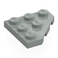 Wedge Plate 3 x 3 Cut Corner (Light Gray)