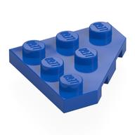 Wedge Plate 3 x 3 Cut Corner (Blue)
