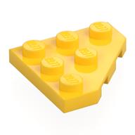 Wedge Plate 3 x 3 Cut Corner (Yellow)
