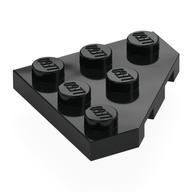 Wedge Plate 3 x 3 Cut Corner (Black)