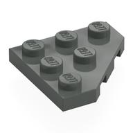 Wedge Plate 3 x 3 Cut Corner (Dark Gray)