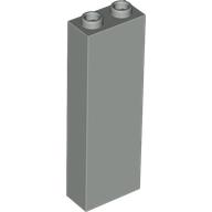 Brick 1 x 2 x 5 with Blocked Open Studs and Bottom Stud Holder with Asymmetric Ridges (Light Gray)