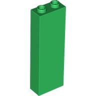 Brick 1 x 2 x 5 with Blocked Open Studs and Bottom Stud Holder with Asymmetric Ridges (Green)