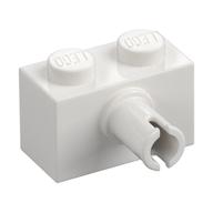 Brick Special 1 x 2 with Pin (White)