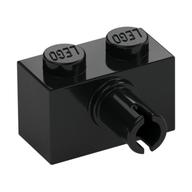 Brick Special 1 x 2 with Pin (Black)