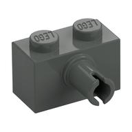 Brick Special 1 x 2 with Pin (Dark Gray)