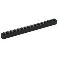 Brick 1 x 16 (Black)