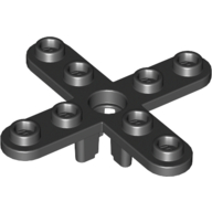Propeller 4 Blade 5 Diameter with Rounded Ends, Open Hub (Black)