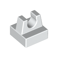 Tile Special 1 x 1 with Clip and Straight Tips (White)