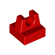 Tile Special 1 x 1 with Clip and Straight Tips (Red)