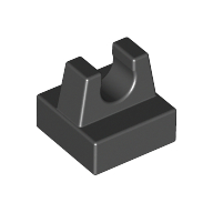 Tile Special 1 x 1 with Clip and Straight Tips (Black)