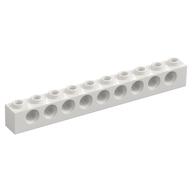 Technic Brick 1 x 10 [9 Pin Holes] (White)