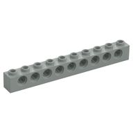 Technic Brick 1 x 10 [9 Pin Holes] (Light Gray)