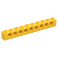 Technic Brick 1 x 10 [9 Pin Holes] (Yellow)