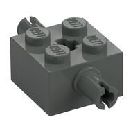 Brick Special 2 x 2 with 2 Pins and Axle Hole (Dark Gray)