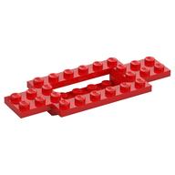 Vehicle Base 4 x 10 x 2/3 with 4 x 2 Recessed Center with Smooth Underside (Red)