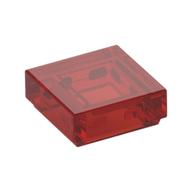 Tile 1 x 1 with Groove (Trans-Red)