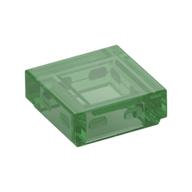 Tile 1 x 1 with Groove (Trans-Green)