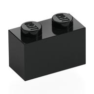 Brick 1 x 2 (Black)