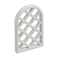 Window 1 x 2 x 2 2/3 Pane Lattice Diamond with Rounded Top (White)