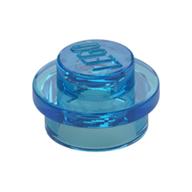 Plate Round 1 x 1 with Solid Stud (Trans-Dark Blue)
