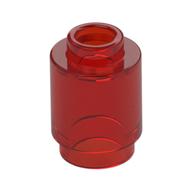 Brick Round 1 x 1 Open Stud (Trans-Red)