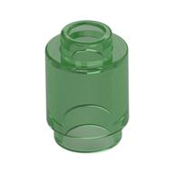 Brick Round 1 x 1 Open Stud (Trans-Green)
