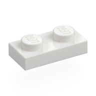 Plate 1 x 2 (White)