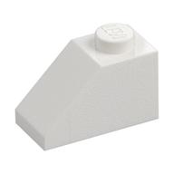 Brick Sloped 45° 2 x 1 with Bottom Pin (White)
