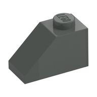 Brick Sloped 45° 2 x 1 with Bottom Pin (Dark Gray)