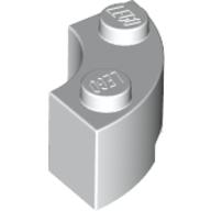 Brick Round Corner 2 x 2 Macaroni with Stud Notch (White)