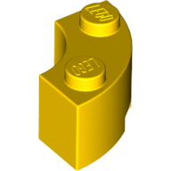 Brick Round Corner 2 x 2 Macaroni with Stud Notch (Yellow)